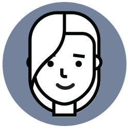 Icon of a woman on grey background