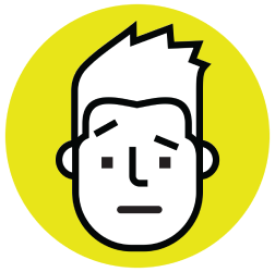 Icon of a man on yellow background