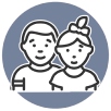 Icon of elementary school students