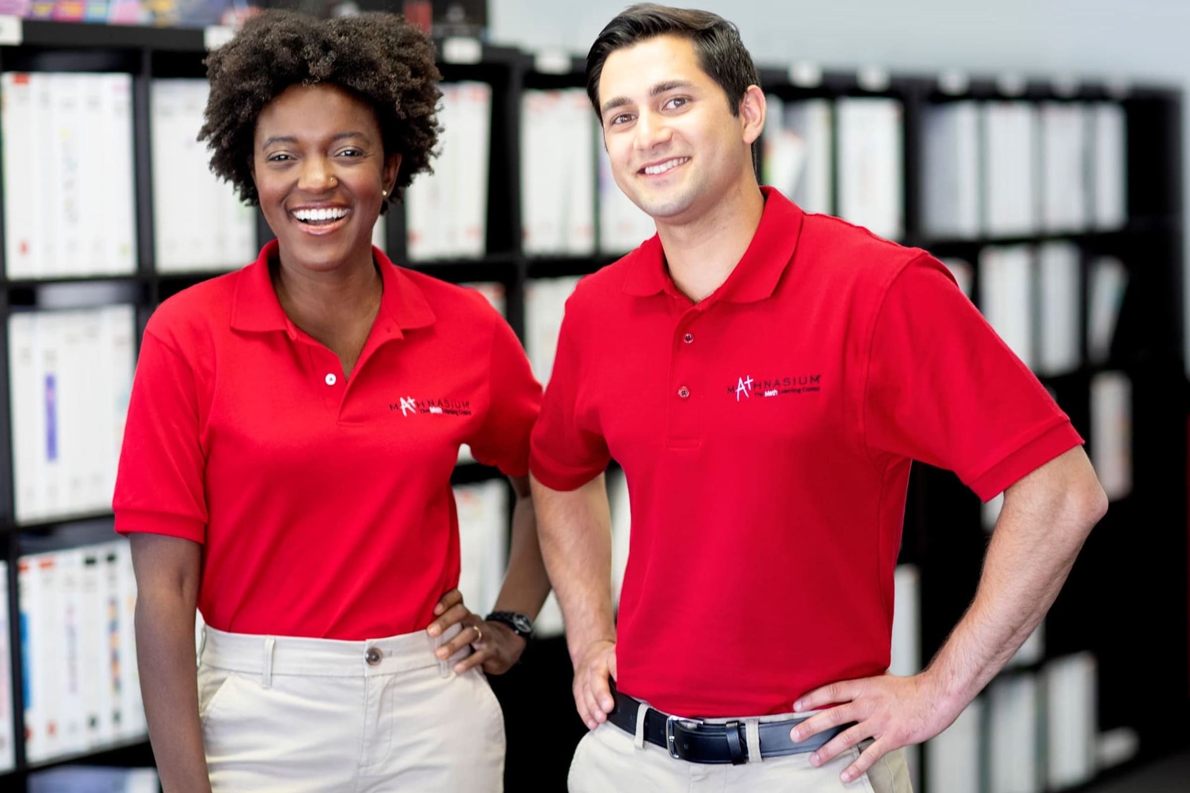 Two Mathnasium tutors standing in their office