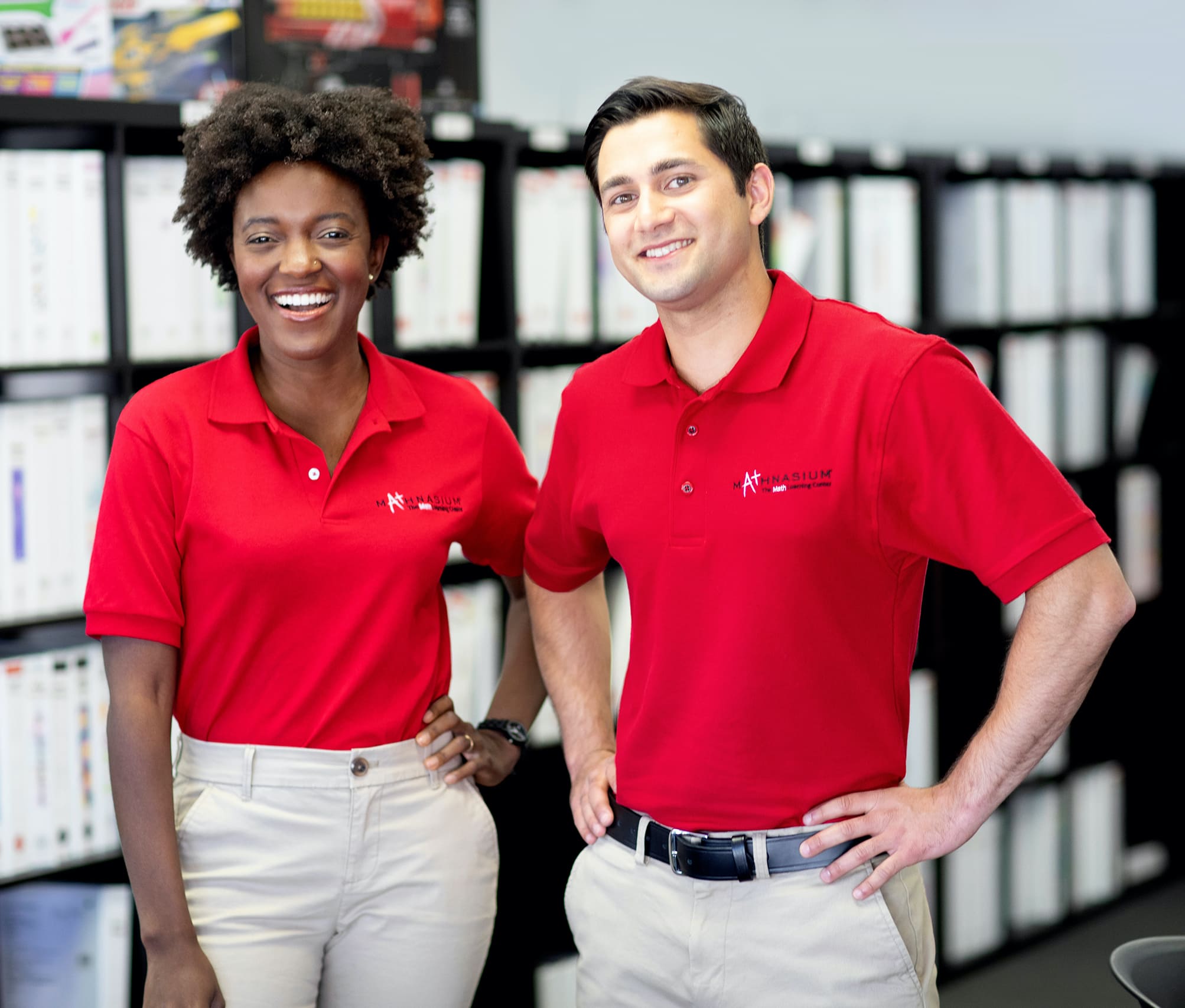 Two specially trained math tutors in their office